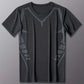 TM-001／Men's Solid Sports Tシャツ、アスレチッククイックドライコンフィーハイストレッチ通気性のあるクルーネックティートップ、夏のアウトドア用メンズウェア