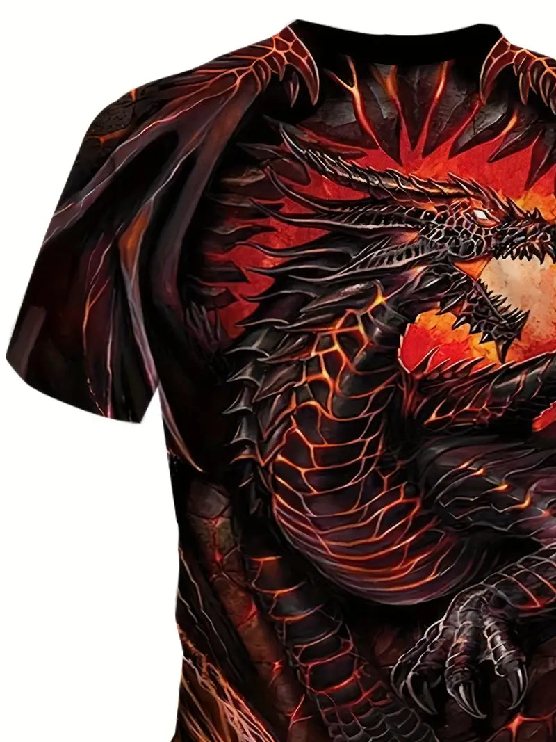 TCB-002／ドラゴンの3DプリントTシャツ｜カジュアルな半袖Tシャツ|トップス|男の子 キッズ＃仕入れサイト