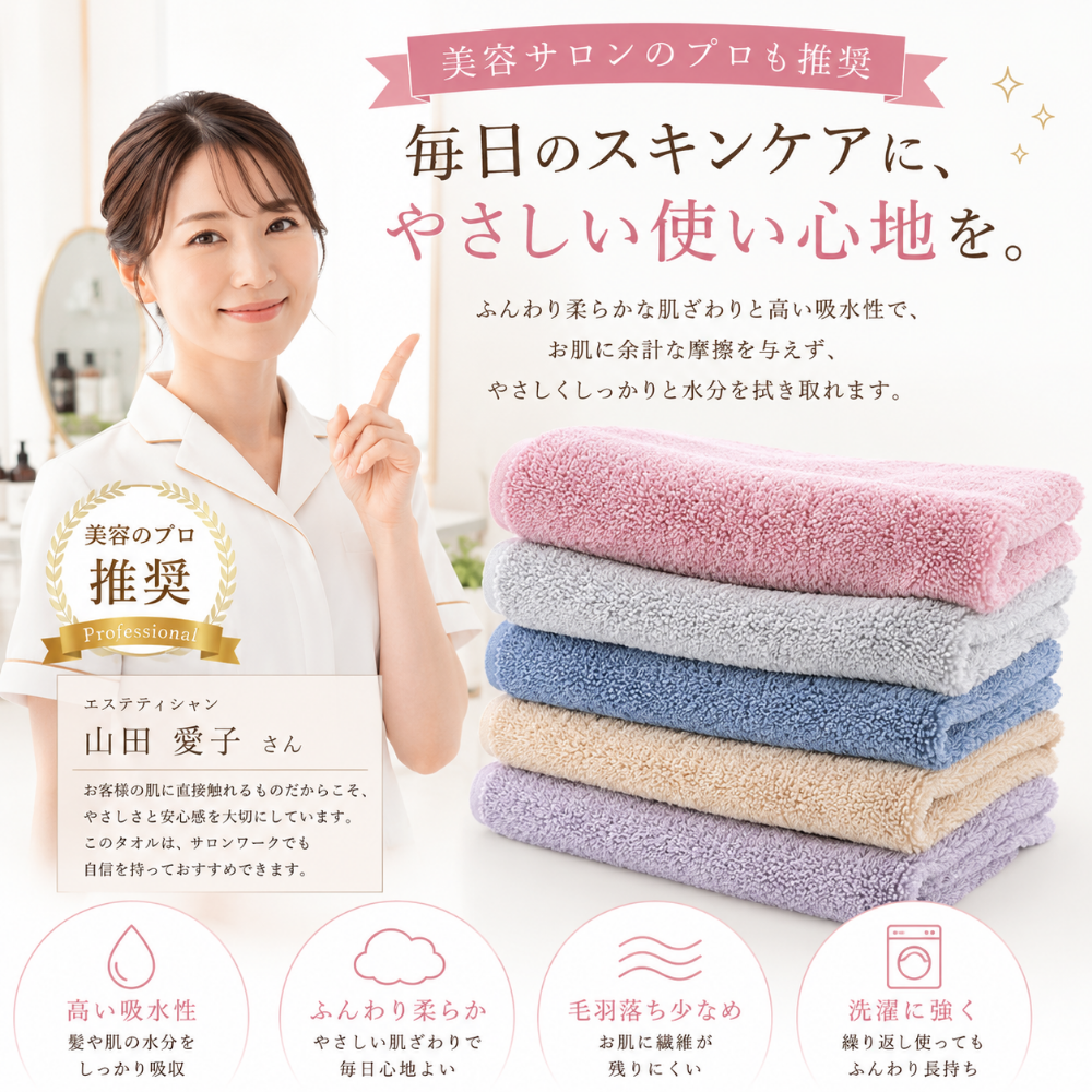 天使の糸【5枚セット】フェイスタオル マイクロファイバー ヘアタオル ヘアドライタオル 超吸水 速乾タオル 吸水タオル 吸水速乾 サロン品質 福袋
